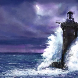 dcnightsky digitalart drawing lighthouse night